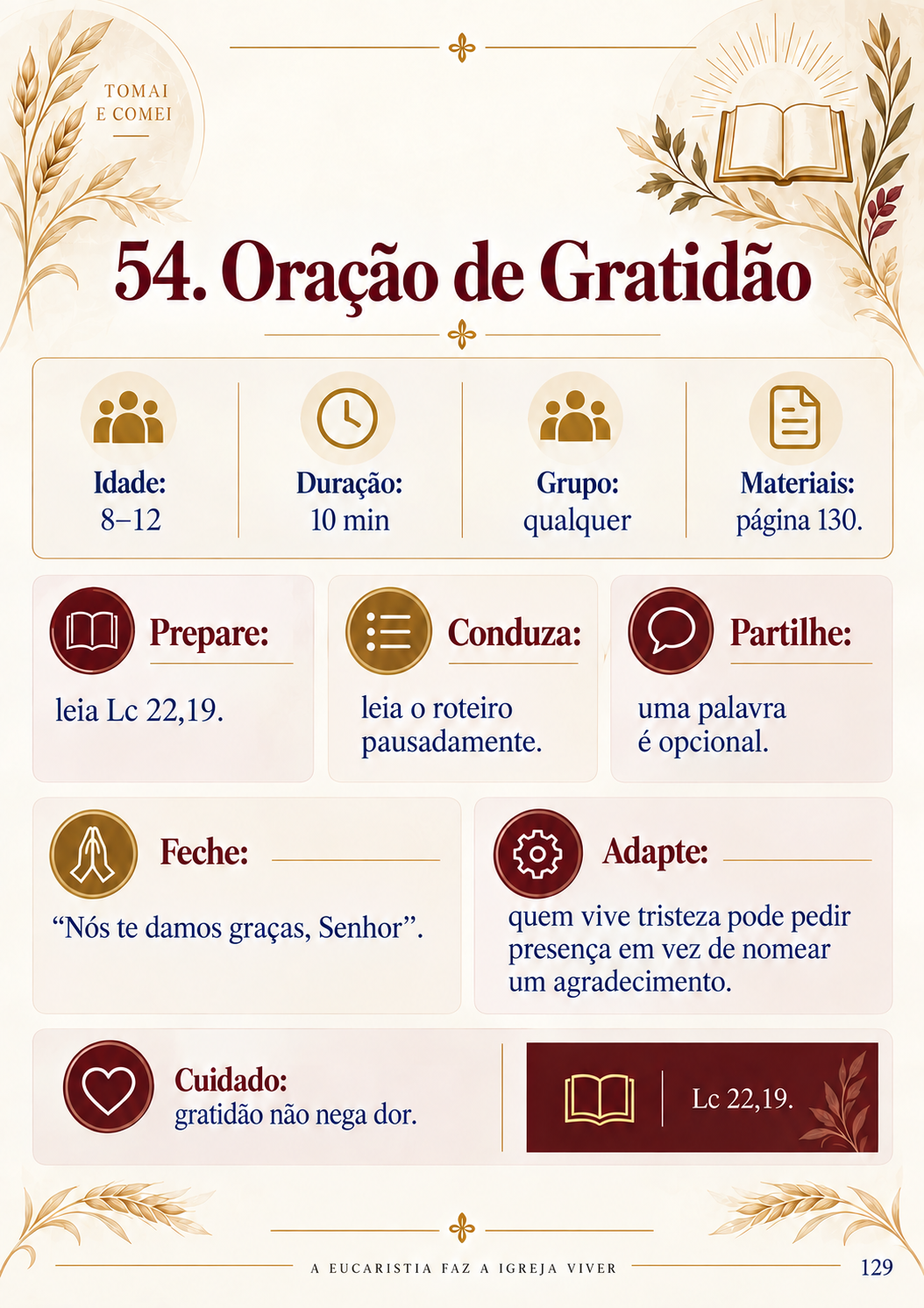 Oração de Acolhida